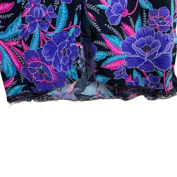 Vintage 90s Jewel Tone Button Up Floral Print Sheath Dress Small - Picture 12 of 12